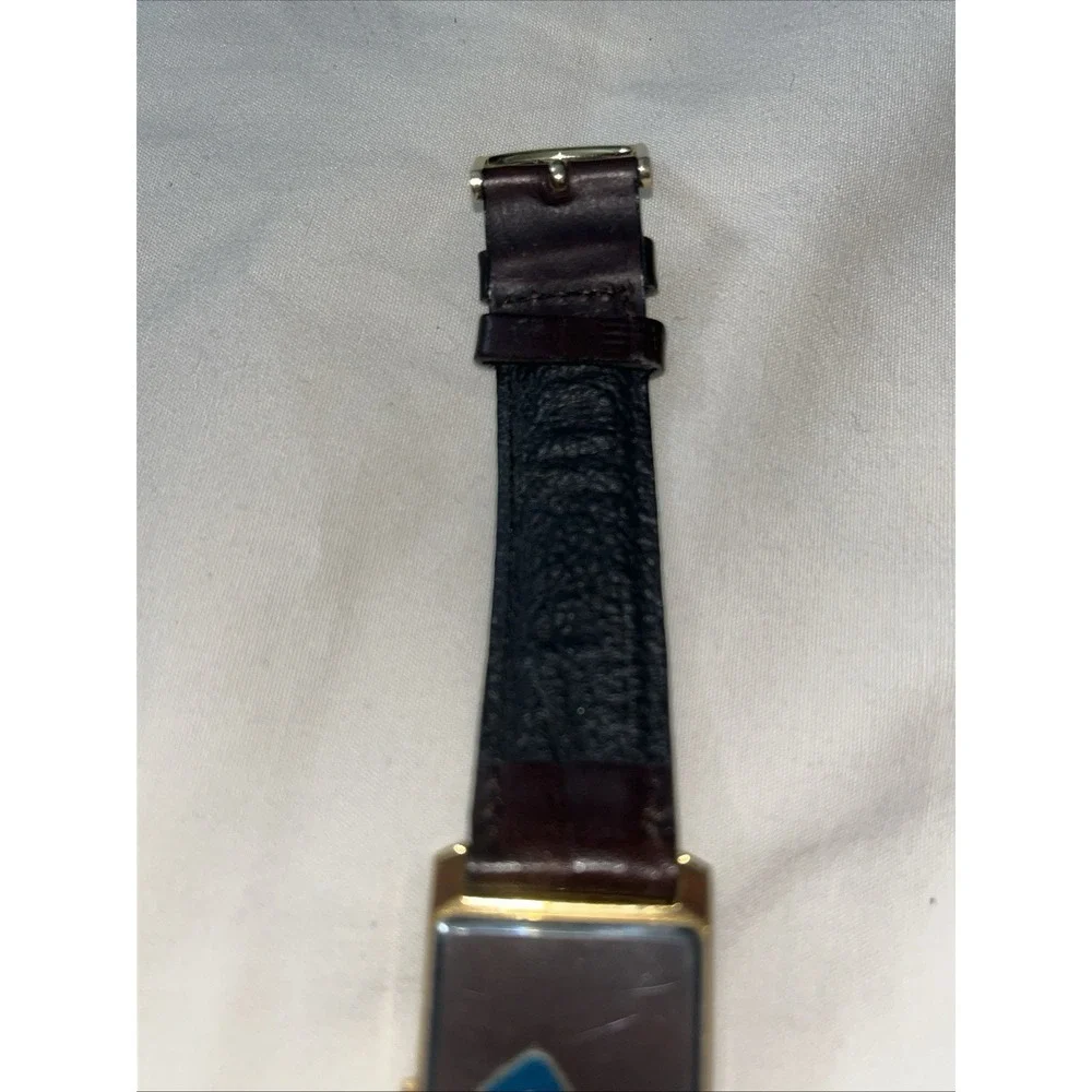 Disney Mickey Mouse Lorus Watch Leather Band Works! Tested Needs Battery VTG‎